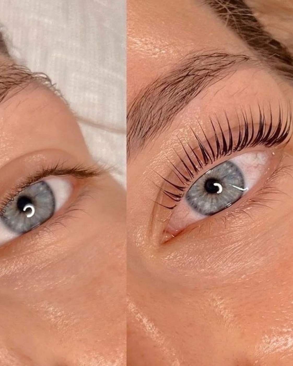 Augenbrauen- und Wimpernveredelung im Vorher-Nachher-Vergleich